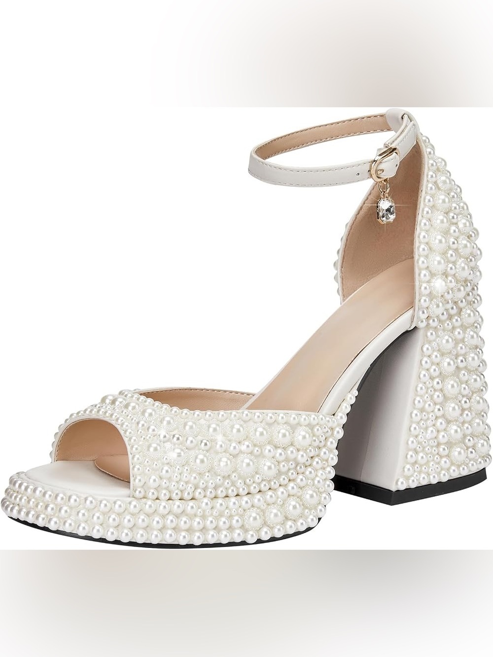 Women’s platform full pearl heels size 39